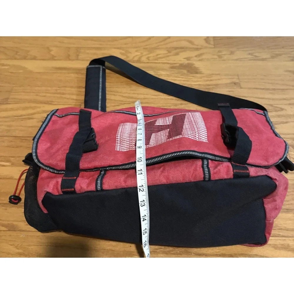 VTG 90's Tommy Hilfiger Big H Spell Out Red Duffel Bag Travel Gym 20x12x8